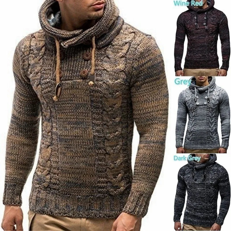 Fashion Male Knitwear Autumn Hoodies Knitted Coats Men