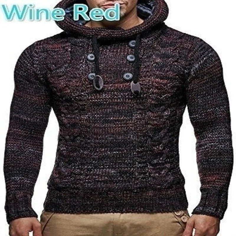 Fashion Male Knitwear Autumn Hoodies Knitted Coats Men