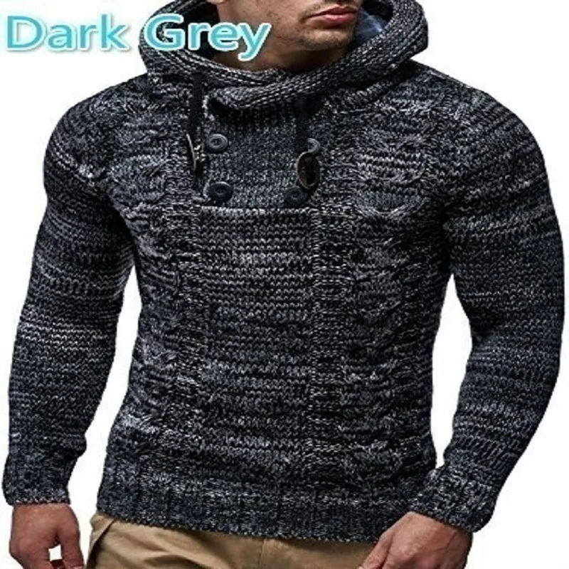 Fashion Male Knitwear Autumn Hoodies Knitted Coats Men