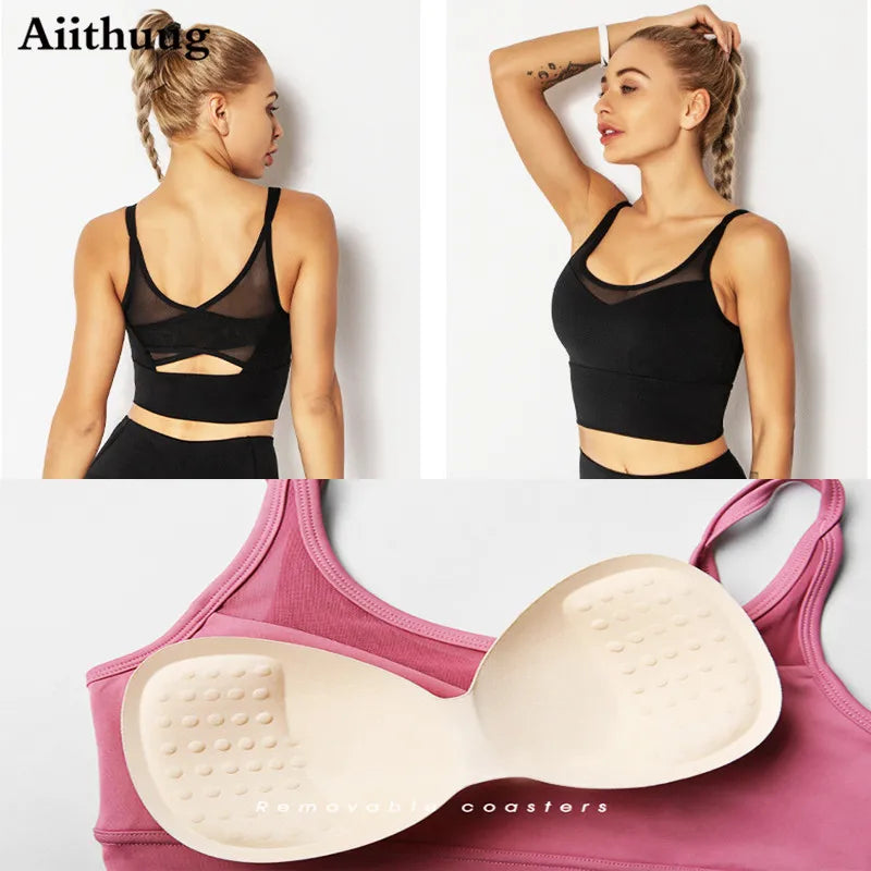 Aiithuug Yoga Bras Fitness Shirts Running Tops Sports Bras