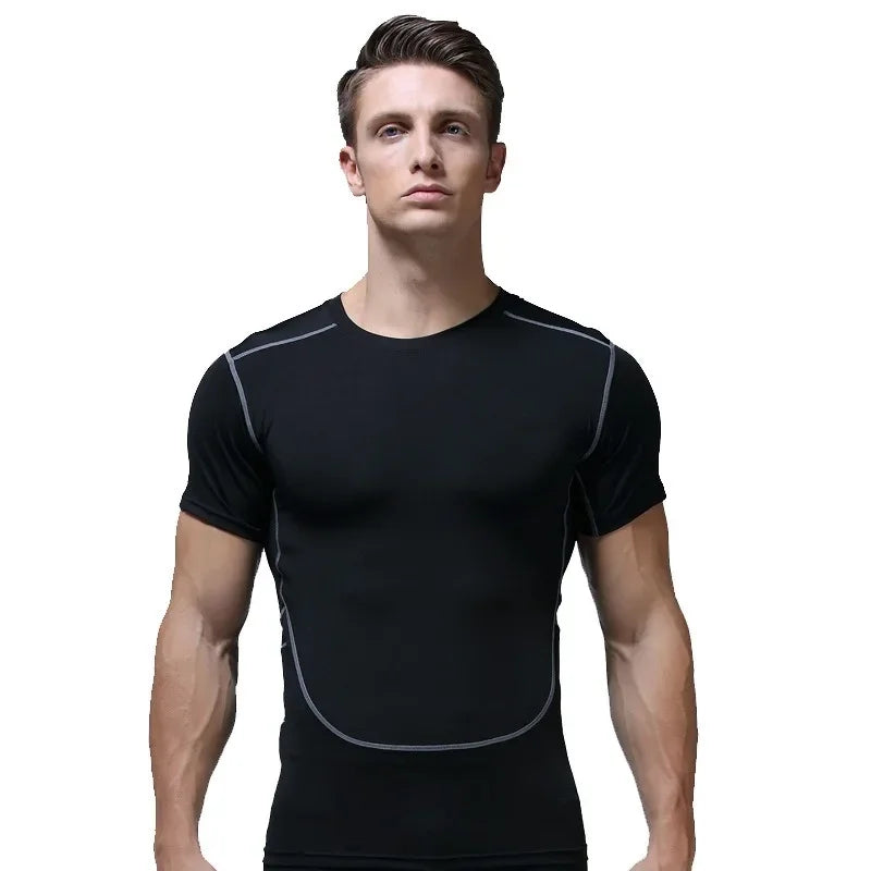 Quick-drying sports fitness wear men short sleeve