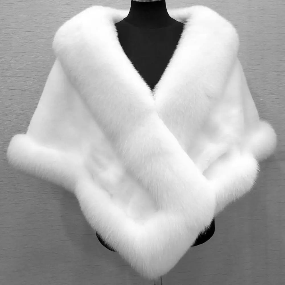 Faux Fur Shawl Faux Rabbit Collar Winter Shawls Elegant Bridal Fur Wrap