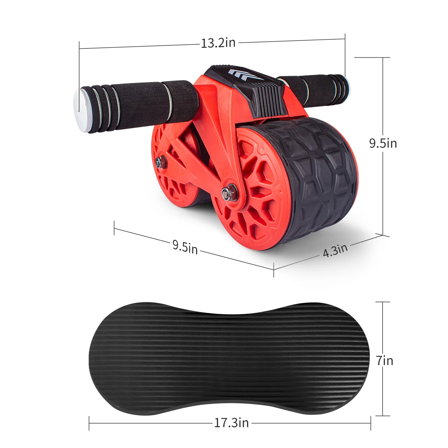 leikefitness Ab Wheel Roller Automatic Rebound with Knee Pad Mat