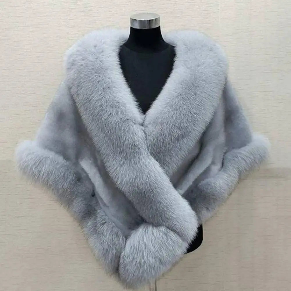 Faux Fur Shawl Faux Rabbit Collar Winter Shawls Elegant Bridal Fur Wrap