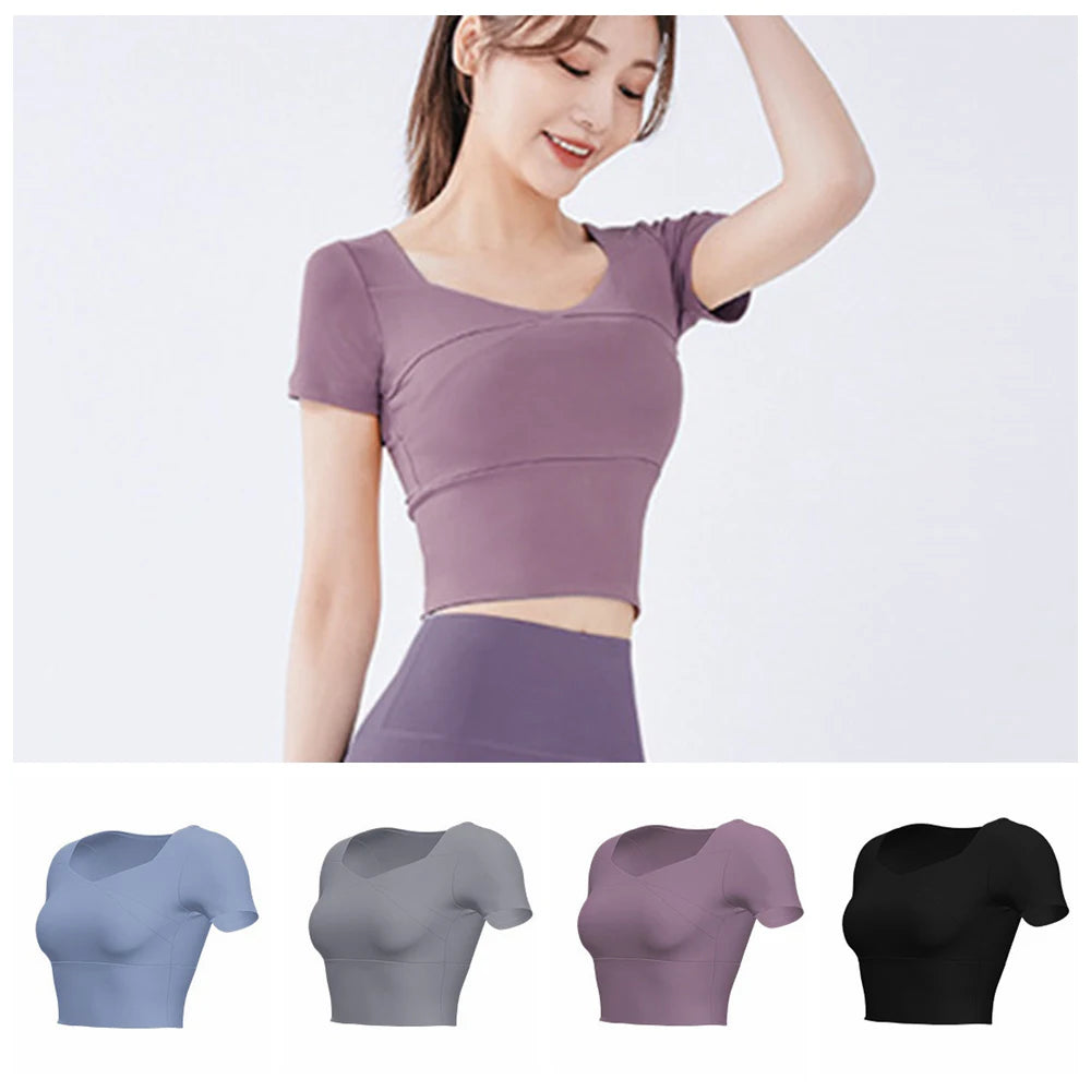 Workout Top Short Sleeved Yoga Tops T Shirt