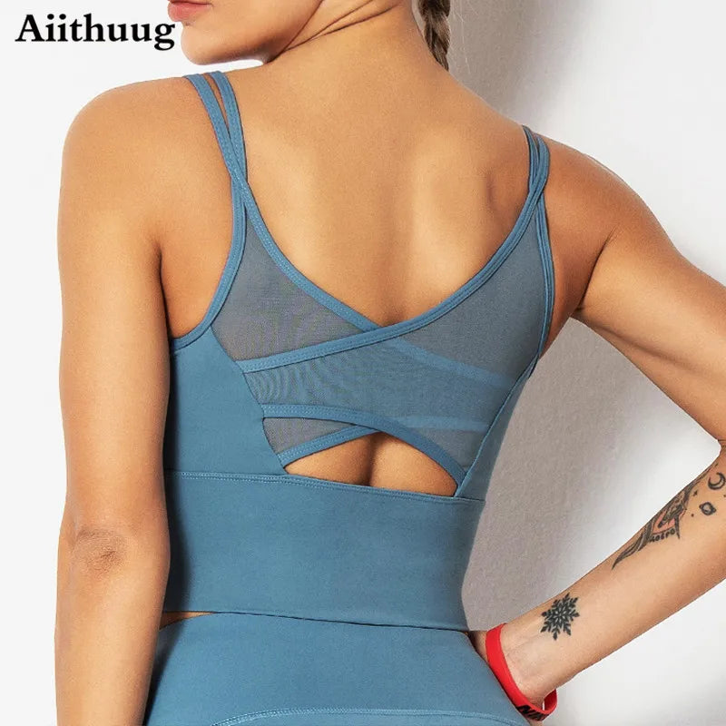 Aiithuug Yoga Bras Fitness Shirts Running Tops Sports Bras