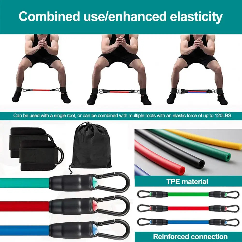 3Pcs Ankle Resistance Band Set Adjustable Fastener