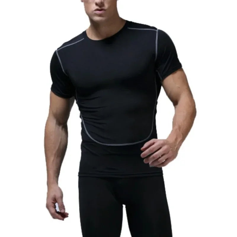 Quick-drying sports fitness wear men short sleeve