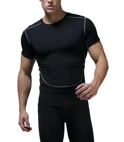 Quick-drying sports fitness wear men short sleeve