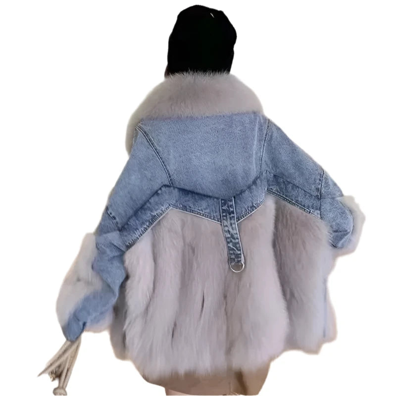 Women Winter Fashion Thick Faux Fox Fur Jackets