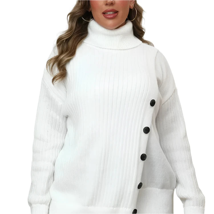 GIBSIE Plus Size Women's Turtleneck Sweater