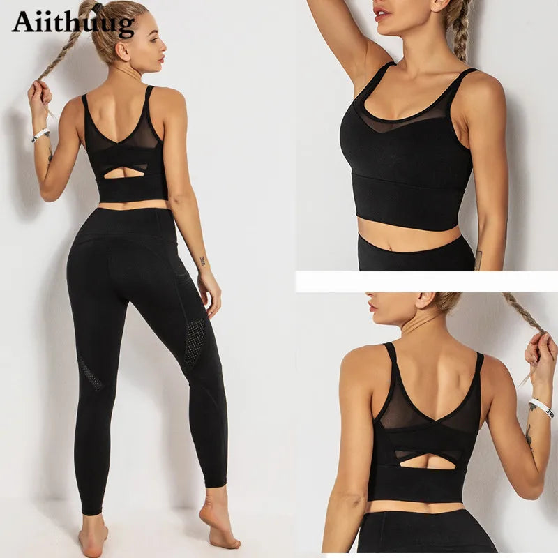 Aiithuug Yoga Bras Fitness Shirts Running Tops Sports Bras