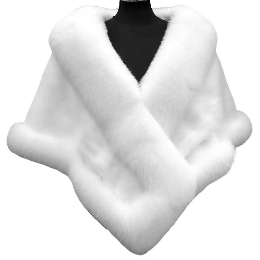 Faux Fur Shawl Faux Rabbit Collar Winter Shawls Elegant Bridal Fur Wrap